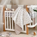 Set lenjerie patut bebecopii 7 piese Stelute bej (4)